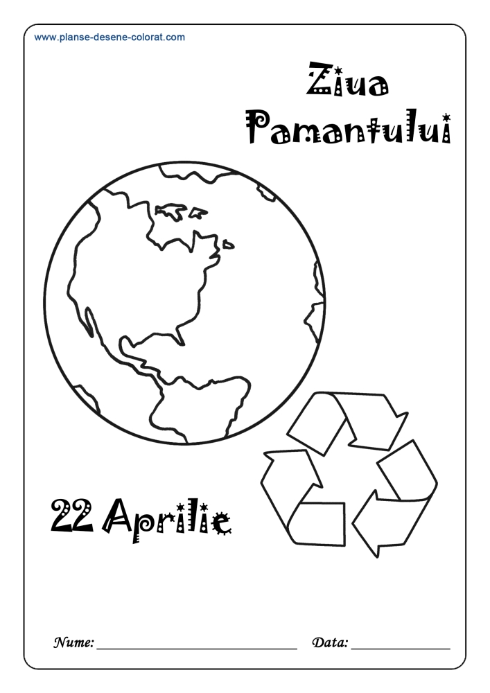 desene de colorat de ziua pamantului reciclare